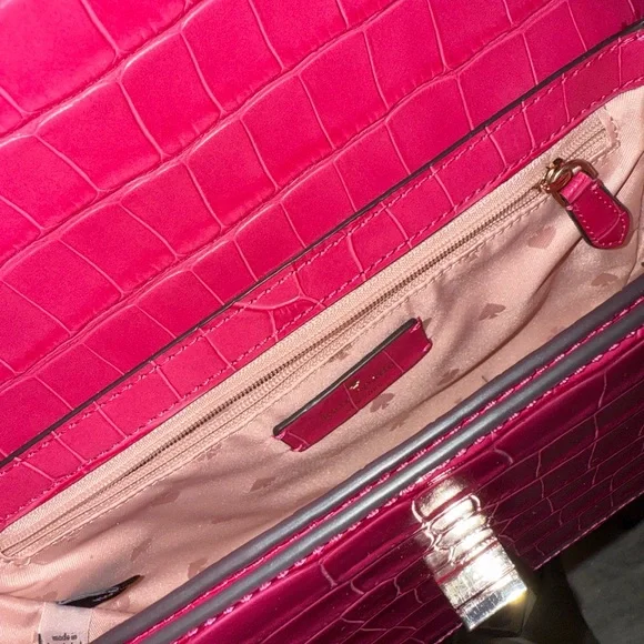 Kate Spade Pink Crocodile Pattern Shoulder Bag - Picture 2 of 6
